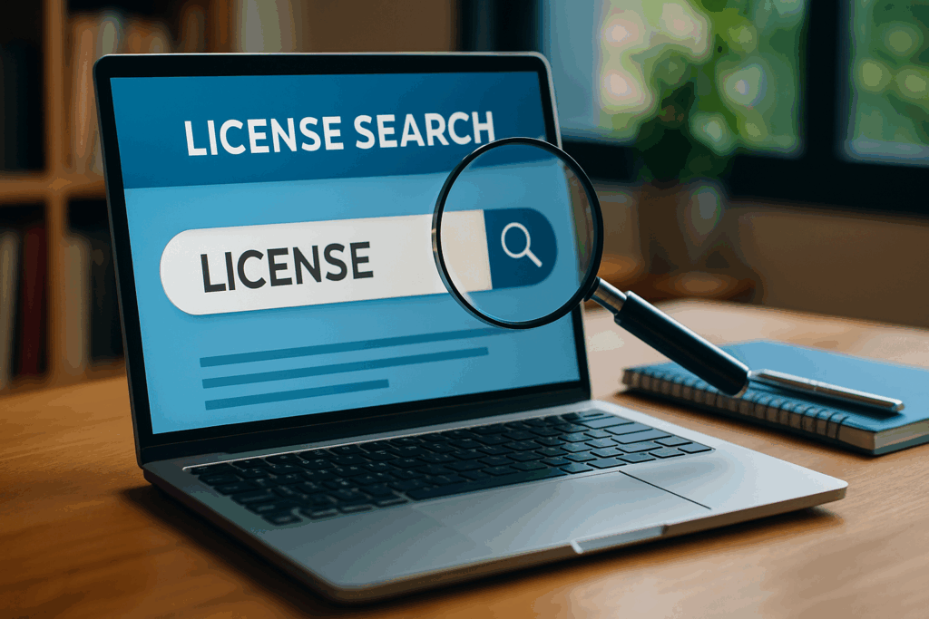 how to search for professional licenses online